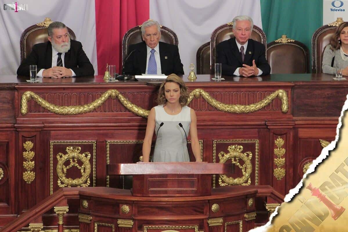 Imagen promocional de la serie de Televisa, La Candidata (@CandidataOf)