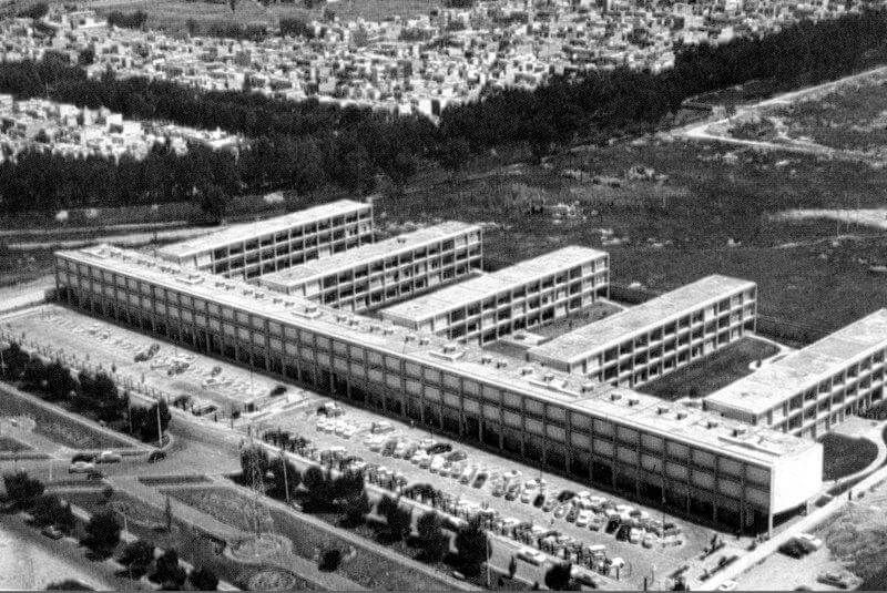 Imagen aérea de la Universidad Iberoamericana en la colonia Campestre Churubusco, en Coyoacán, antes del sismo de 1979 (Foto: Cortesía).