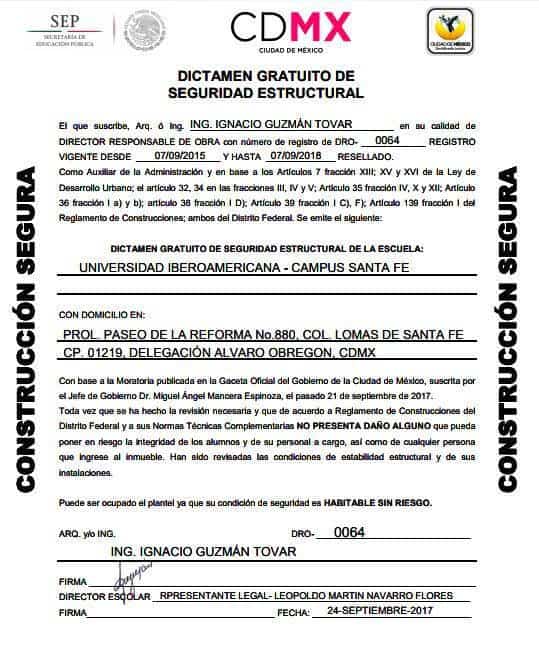 Formato de Constancia de Seguridad Estructural