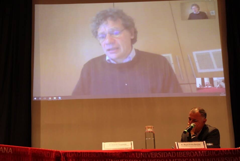 Gargarella participó en la mesa de análisis vía Skype.