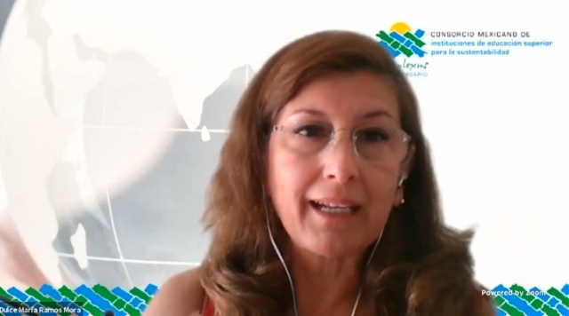 Mtra. Dulce María Ramos Mora, secretaria general ejecutiva del Complexus y coordinadora del Programa Universitario para la Sustentabilidad de la IBERO CDMX.