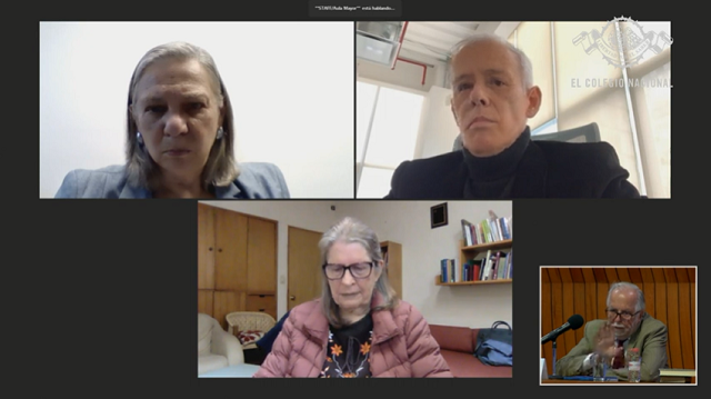 Mtra. Sylvia Schmelkes, Dr. Javier Elguea, Dra. Elsie Rockwell y Dr. Javier Garciadiego, en el conversatorio ‘La educación: retos de hoy y oportunidades para mañana’.