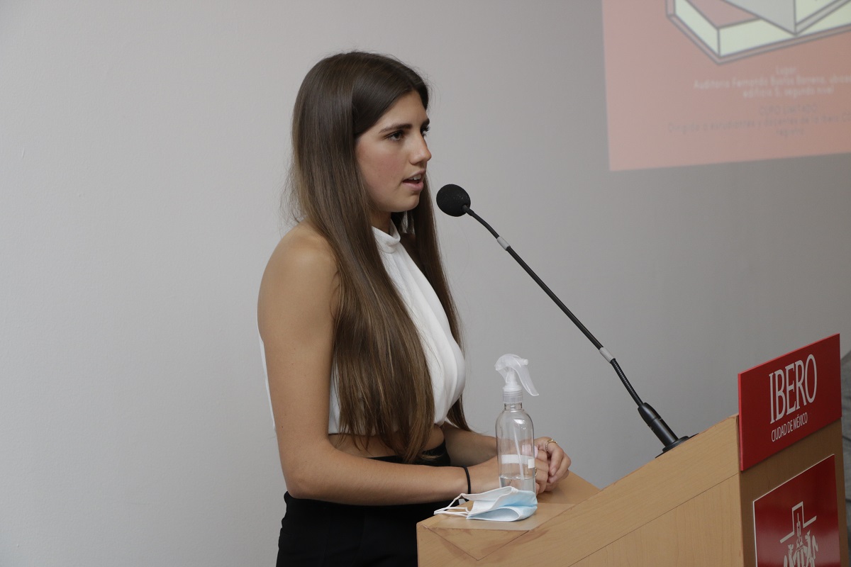 Presidenta de la sociedad de alumnas y alumnos de derecho, Regina Sotelo. (Alberto Hernández/IBERO)