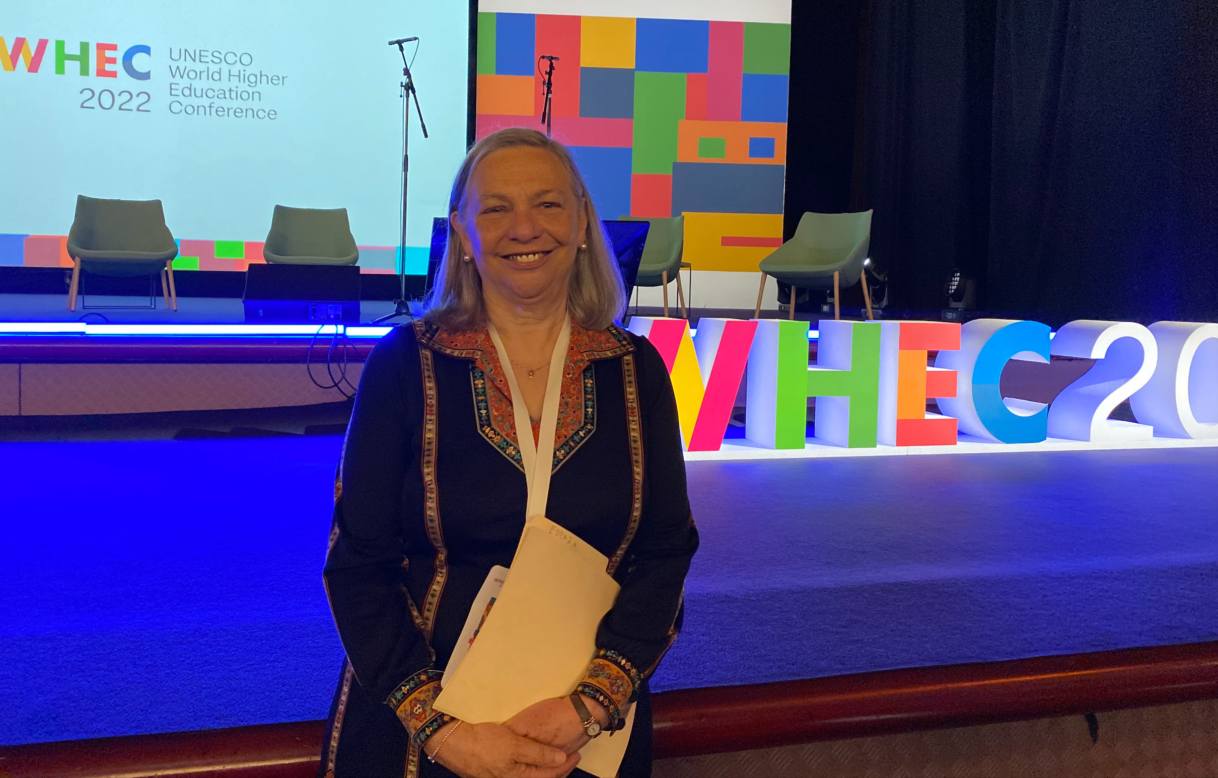La Mtra. Sylvia Schmelkes, investigadora del INIDE-IBERO, fue la encargada de la ponencia inaugural del Congreso Mundial de Educación Superior (María José Minakata).