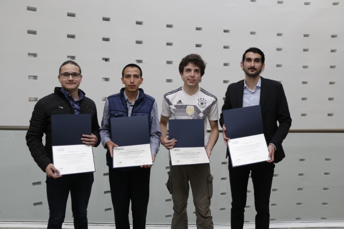 Juan Manuel Elías Aguayo, Jonathan Aram Galindez Castro, Nicolás Mancera de Olloqui y Pablo Díaz Morales, estudiantes galardonados por el ACI