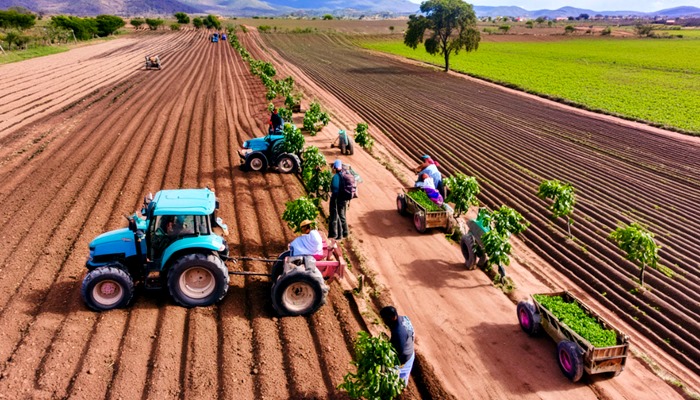 El gobierno debe fomentar mejores cadenas de producción para volver más auto-sustentables a los productores mexicanos. (Ilustración elaborada con Firefly).