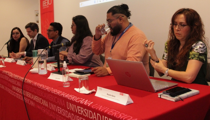 Ximena Ramos Pedrueza, Daniel Mcguire, Rubén Jiménez Benítez, Giscell Gamboa Ávila, Javier Castro y Rosalía Ibarra Sarlat, especialistas invitados al Foro "Los efectos del cambio climático y su vínculo con los movimientos mixtos y la protección internacional".